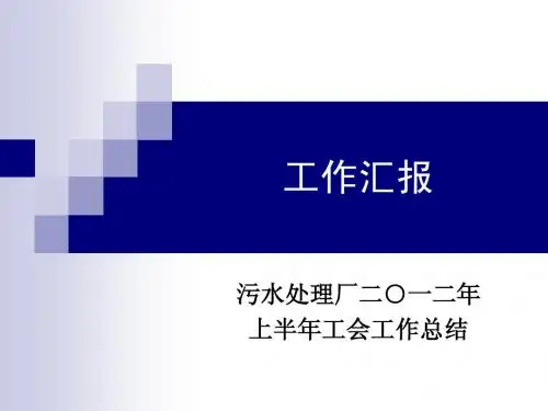 2012年上半年污水厂工会工作汇报
