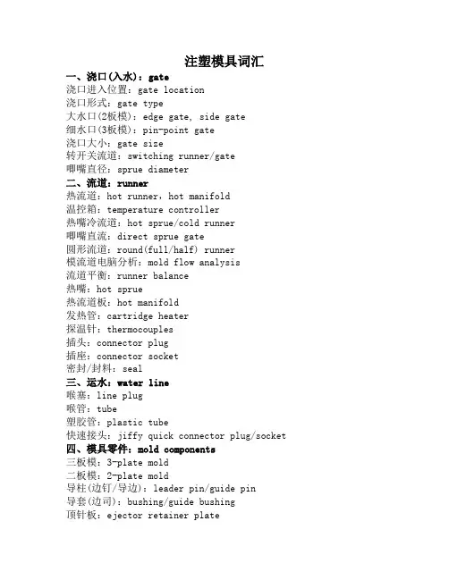 注塑模具词汇
