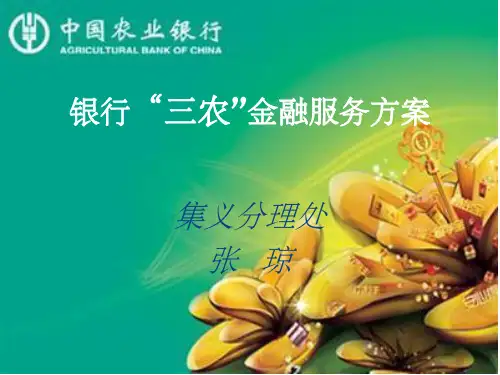 银行“三农”金融服务方案