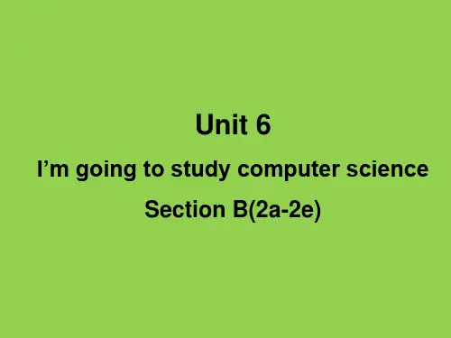 Unit 6I'm going to study computer science SectionB2a-2e