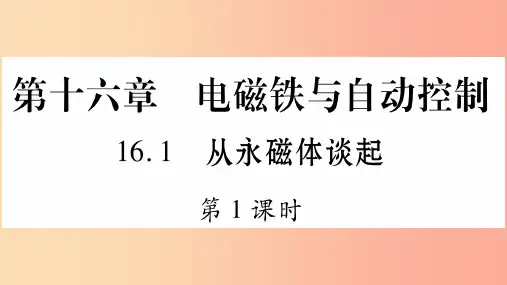 2019年秋九年级物理下册 16.1从永磁体谈起(第1课时)习题课件(新版)粤教沪版