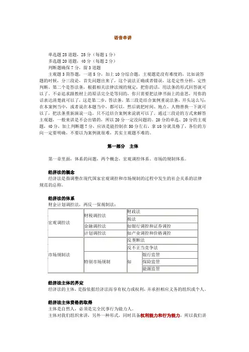 2012中华网校中级经济法串讲讲义