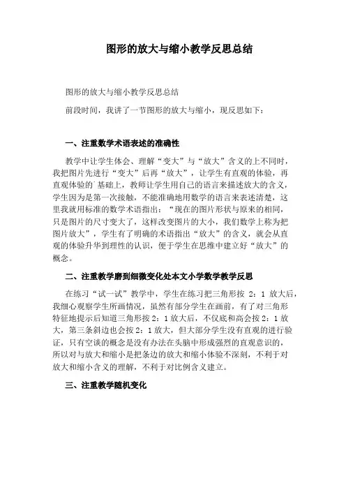 图形的放大与缩小教学反思总结