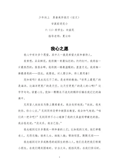 少年向上  真善美伴我行