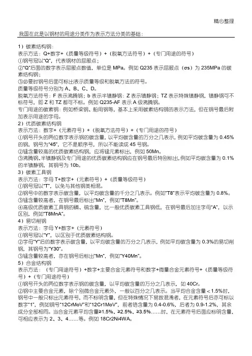 钢材的用途分类