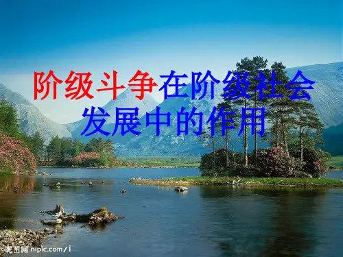 阶级斗争在阶级社会发展中的作用