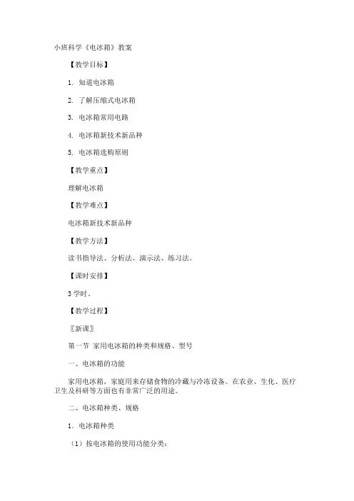 小班科学《电冰箱》教案