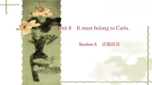 (市公开课)2018年九年级英语Unit8ItmustbelongtoCarlaSectionA话题阅读习题课件(新版)人教新目标版