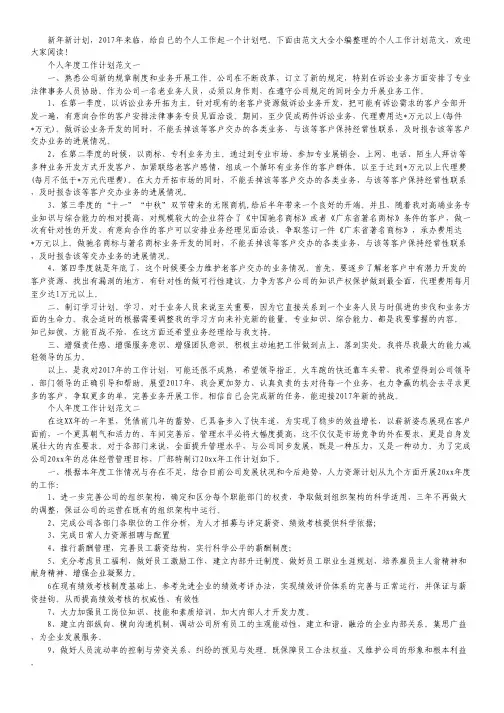 个人年度工作计划范文2017.pdf