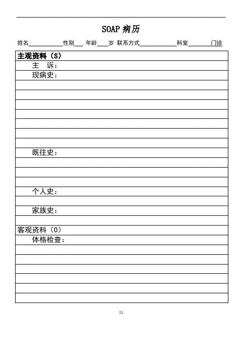 SOAP病历模板