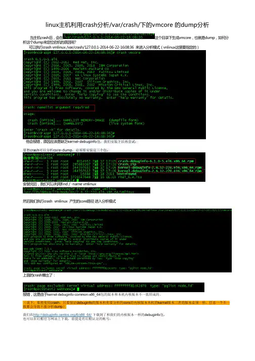 linu 主机利用crash分析 var crash 下的vmcore 的dump分析