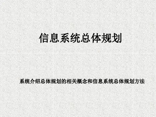 信息系统总体规划