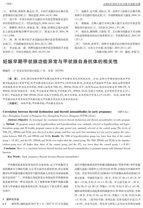 妊娠早期甲状腺功能异常与甲状腺自身抗体的相关性