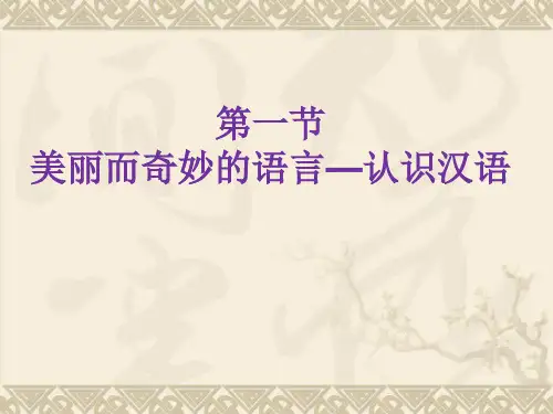 第一节 美丽而奇妙的语言--认识汉语