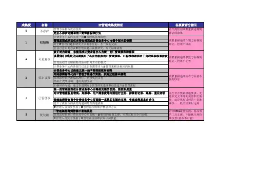 ITIL流程量化评估表