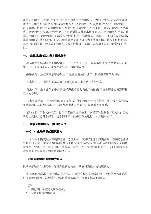 人力资源管理定位
