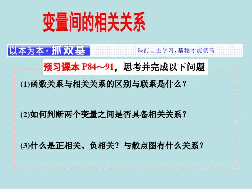 高中数学人教版必修3变量间的相关关系 课件PPT