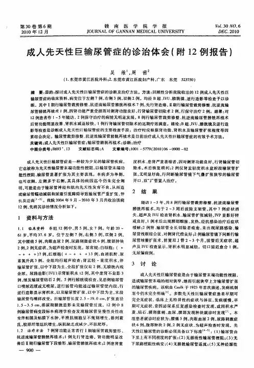 成人先天性巨输尿管症的诊治体会(附12例报告)