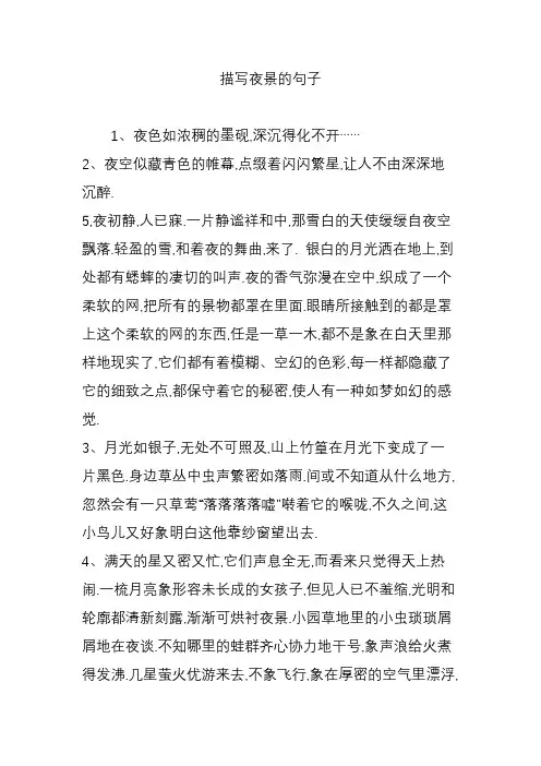 描写夜景的句子