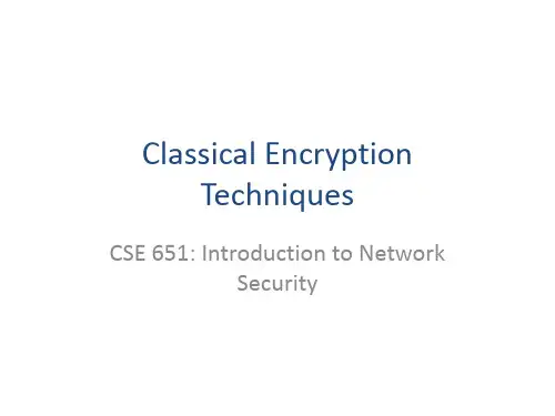 Classical Encryption