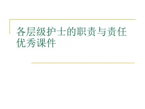 各层级护士的职责与责任优秀课件