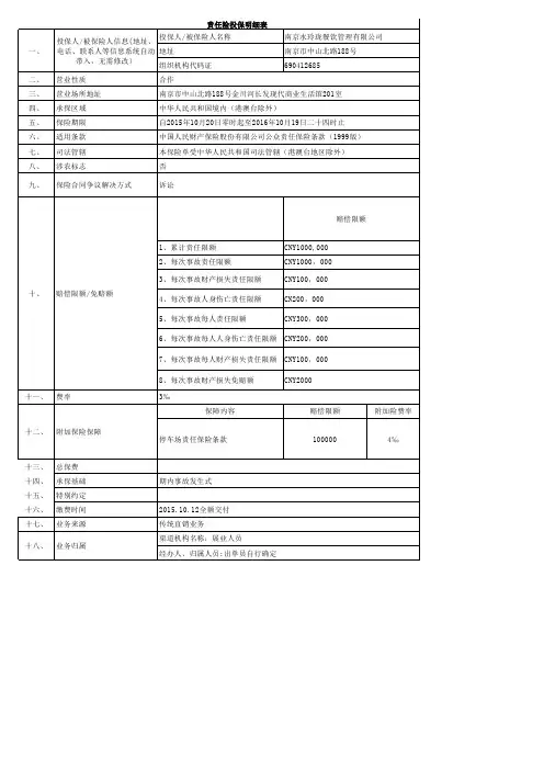 中国人寿保险考试题及答案---公众责任险