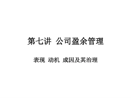 现代公司盈余管理方案讲义(ppt32页)