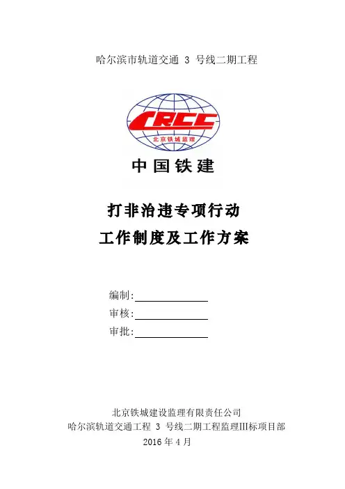打非治违专项行动工作方案
