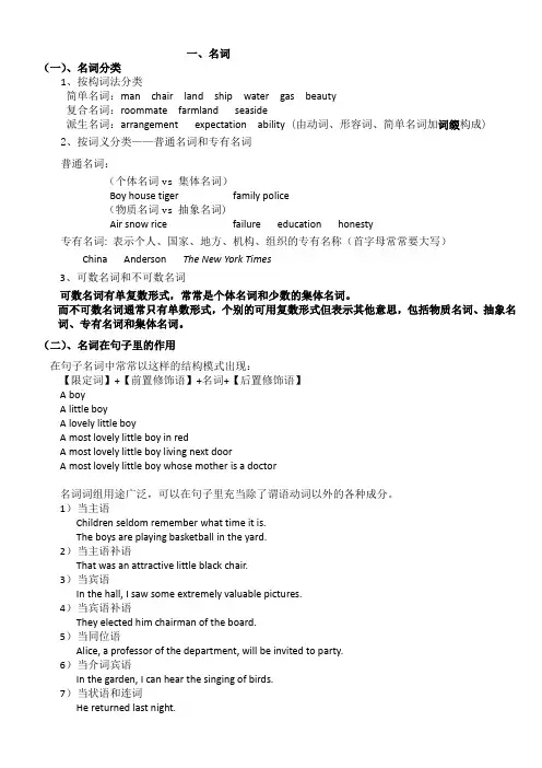 英语语法之名词一