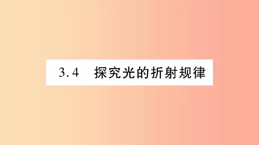 2019年八年级物理上册 3.4探究光的折射规律习题课件(新版)粤教沪版