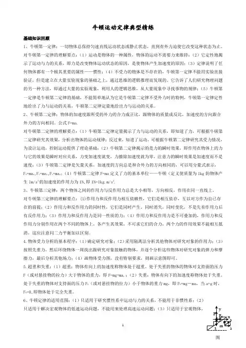 牛顿运动定律典型例题精讲