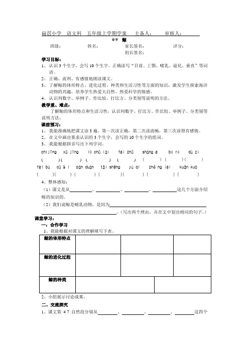 《鲸》导学案