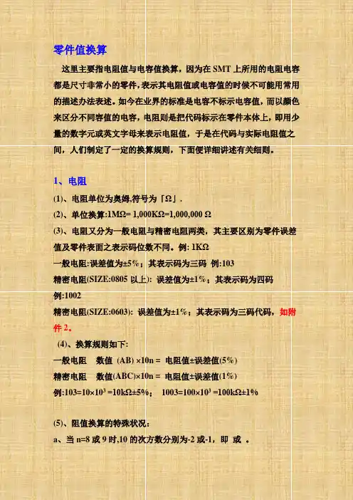 0603电阻阻值表