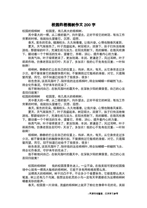 校园的梧桐树作文200字_作文200字
