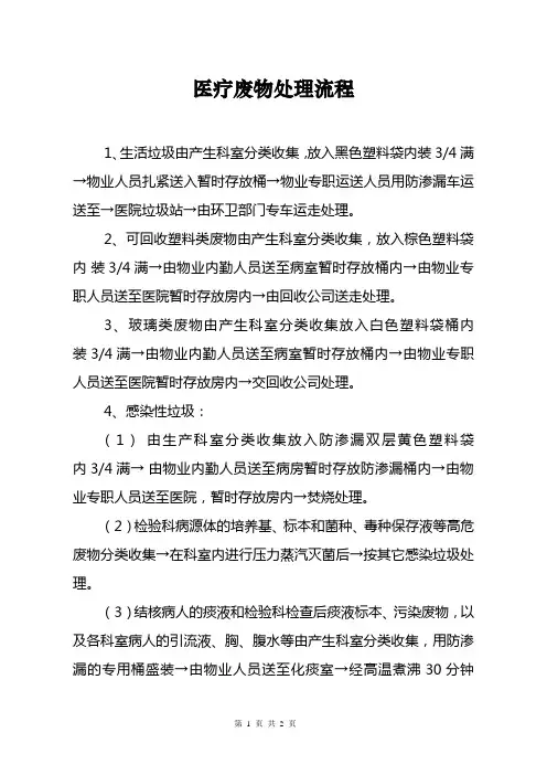 医疗废物处理流程