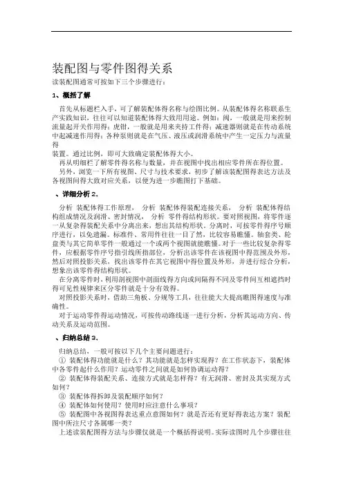 机械制图装配图和零件图的关系