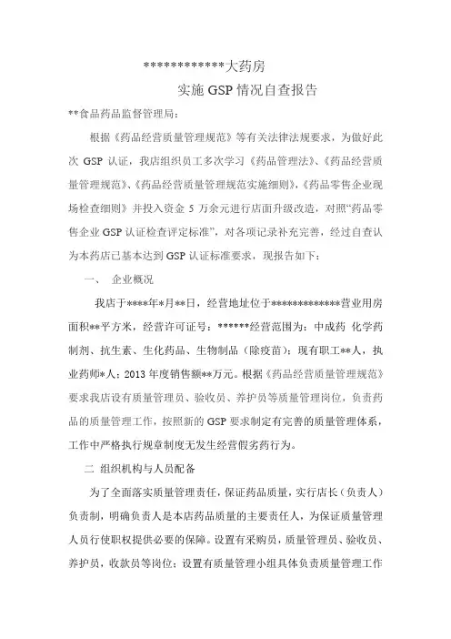 GSP自查报告