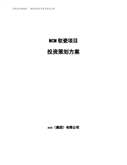 MCM软瓷项目投资策划方案范文