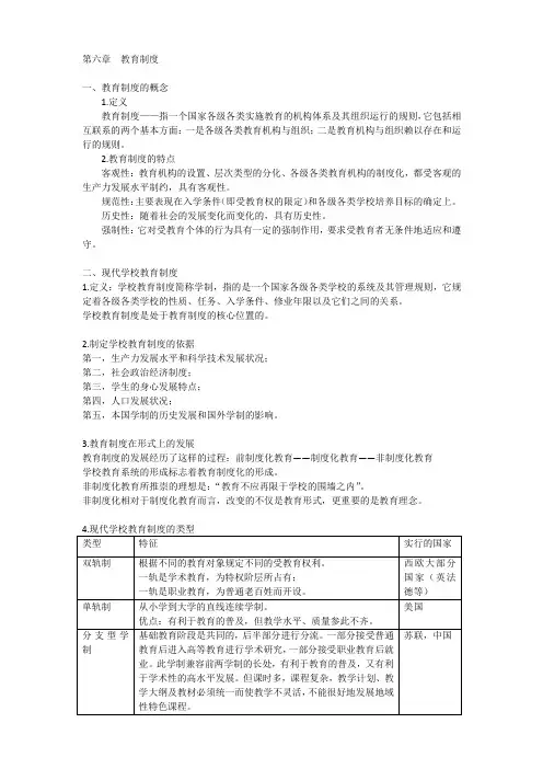 教育学概论知识点-第六章