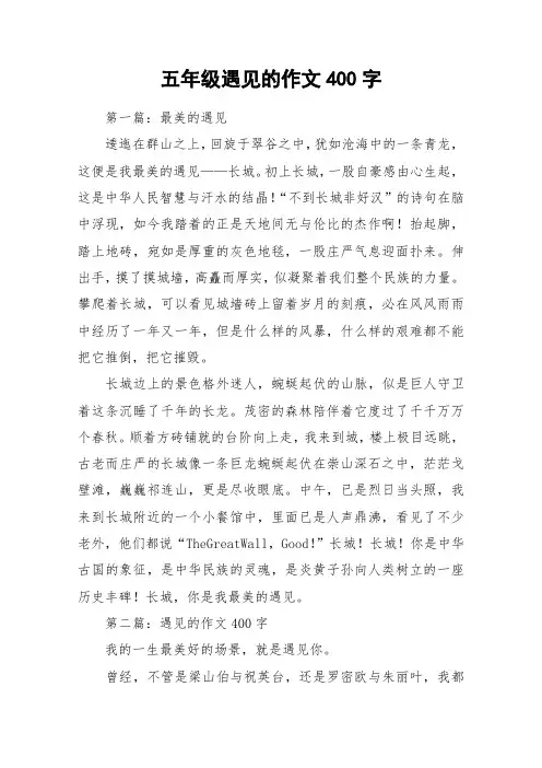 五年级遇见的作文400字_作文