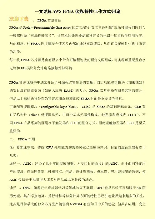 一文详解AWS FPGA优势-特性-工作方式-用途