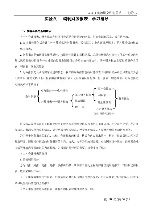 编制财务报表