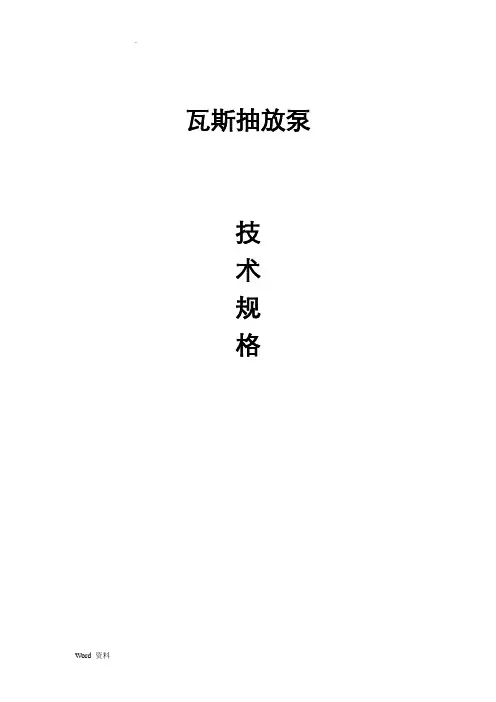 瓦斯抽放泵技术规格书