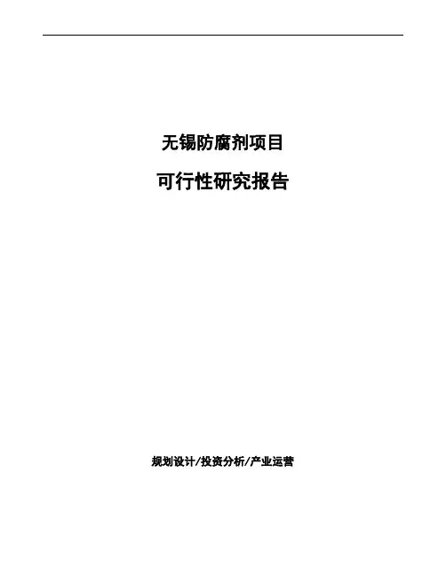 无锡防腐剂项目可行性研究报告