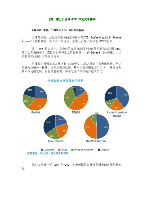 全球ATM市场竞争格局20134月分析