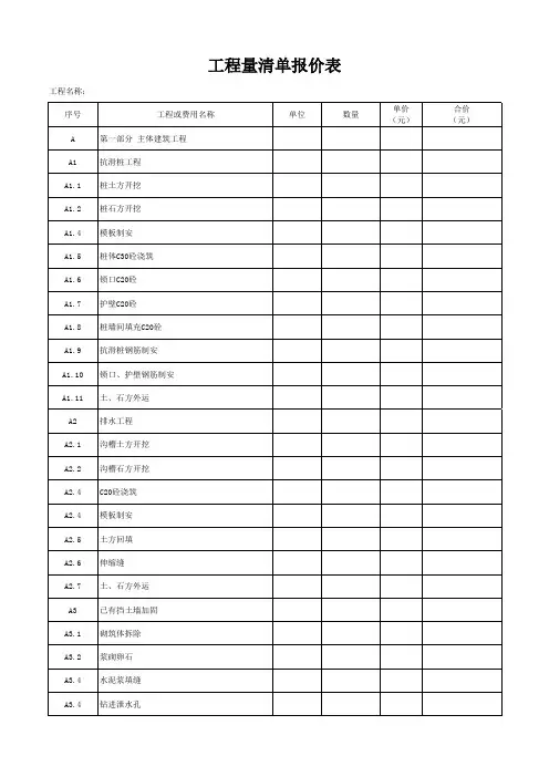 工程量清单报价表 3