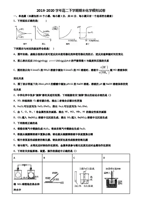 (5份试卷汇总)2020-2021学年河南省濮阳市高二化学下学期期末达标检测试题