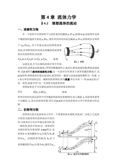 大学物理讲稿(第4章流体力学)第二节