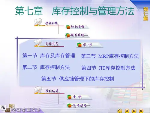 《仓储管理实务》第七章 库存控制与管理方法