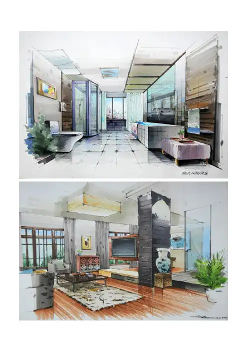 室内景观手绘效果图【各种风格】杨建沙沛陈红卫等